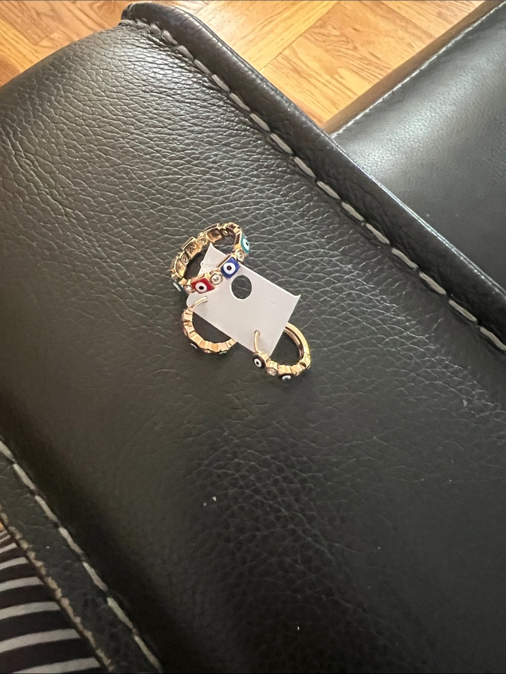 Gold Evil Eye Stackable Rings - Multicolor Accents